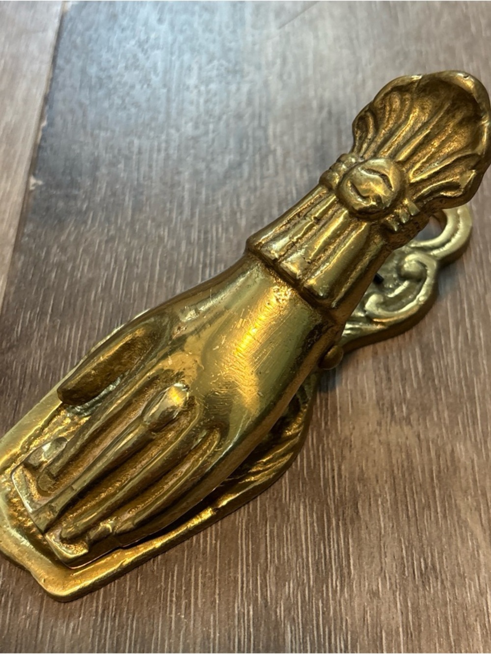VTG Brass Lady Hand Clip Desk Letter Holder Victorian Style Art  Japan